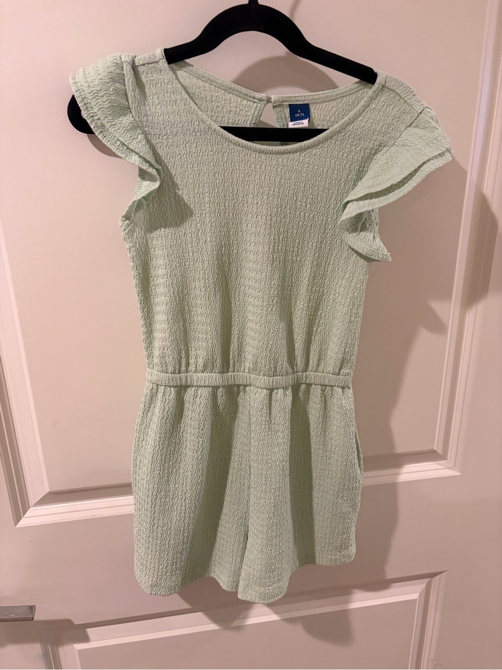 Old Navy Mint Green Textured Flutter-Sleeve Romper